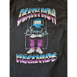 Death Row Records Shirt Mens Med Black Electric Chair Graphic Horror Rap 90s Y2K
